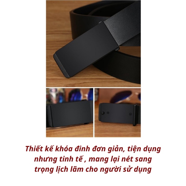 Dây nịt, thắt lưng da nam cao cấp mặt trơn cá tính, lịch sự đi chơi đi làm