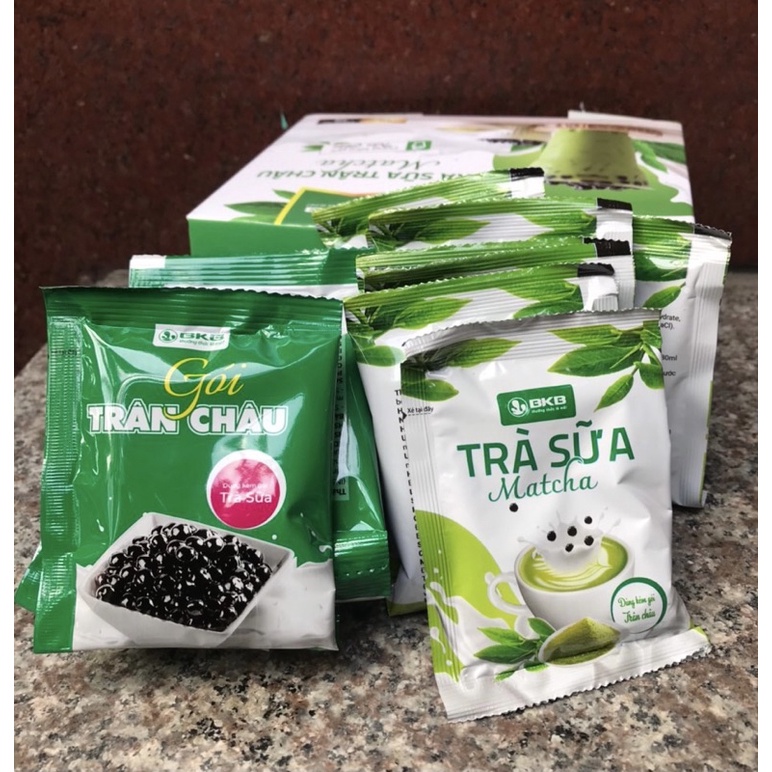 Trà sữa BKB dạng hộp (8 gói trà sữa 25g + 8 gói trân châu 30g)