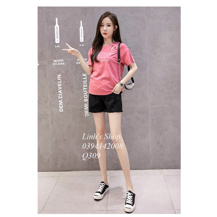 Quần Đùi Bầu Jean Xinh Trẻ Trung Năng Động Q309