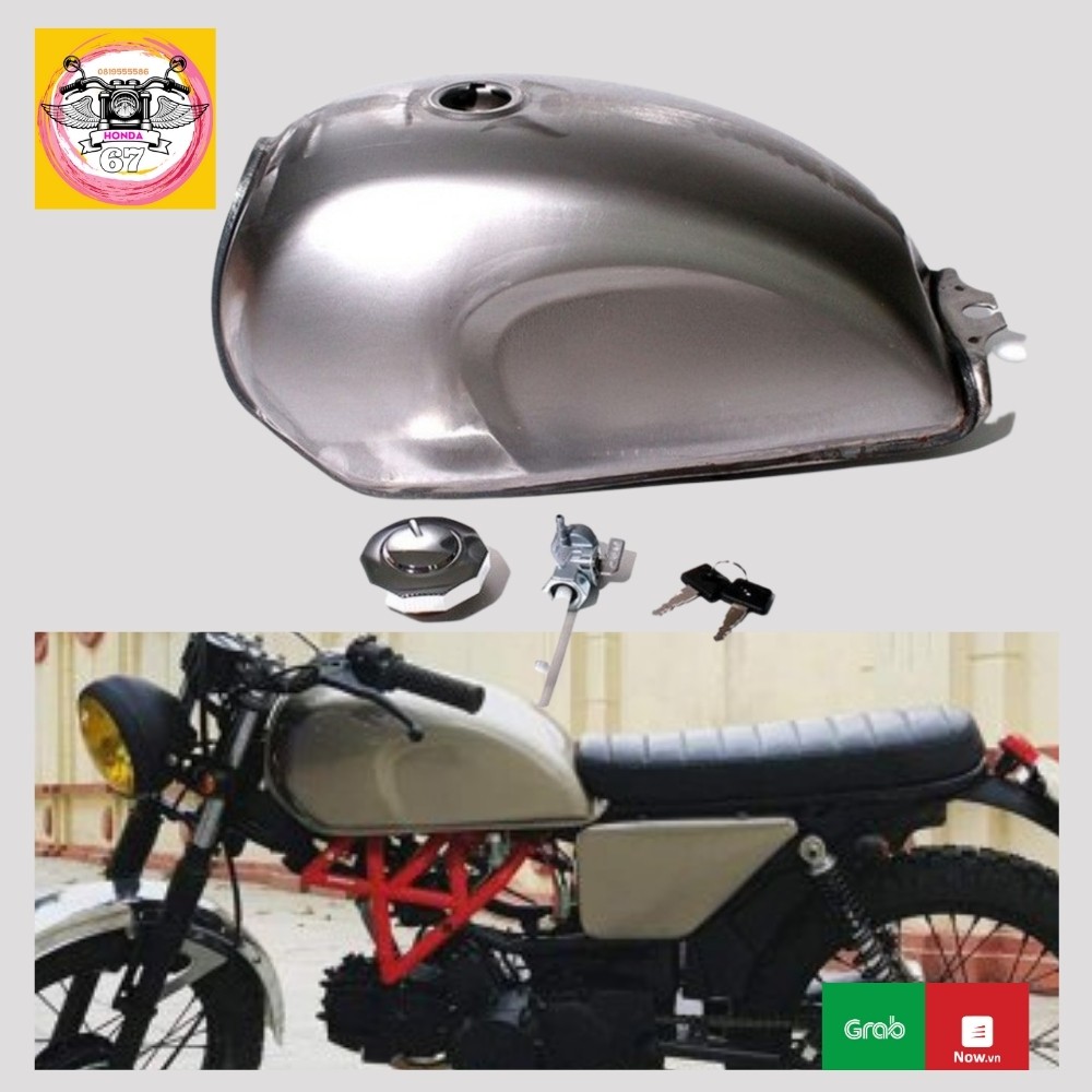 Bình xăng độ xe honda 67 Phôi mộc, gò bé, chưa sơn phù hợp dáng Cafe racer, tracker.