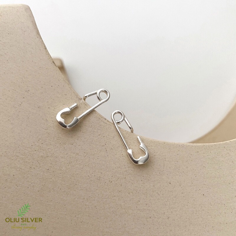 Bông Tai Bạc S925 Pin Unisex Trẻ Trung Cá Tính | Khuyên Tai Nữ Trang Sức Bạc Thời Trang