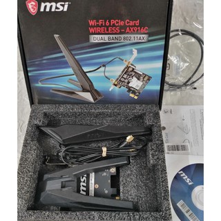 wifi intel AX200 MSI thế hệ wifi-6 tốc độ 2400mbps, card mạng cho máy vi tính để bàn