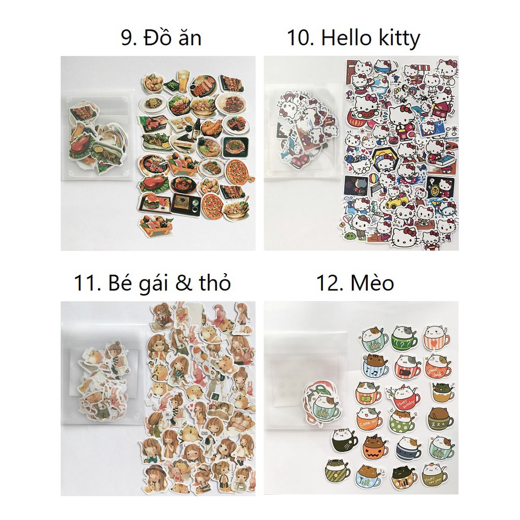 Gói 20-40 sticker giấy SG4011 Gachini
