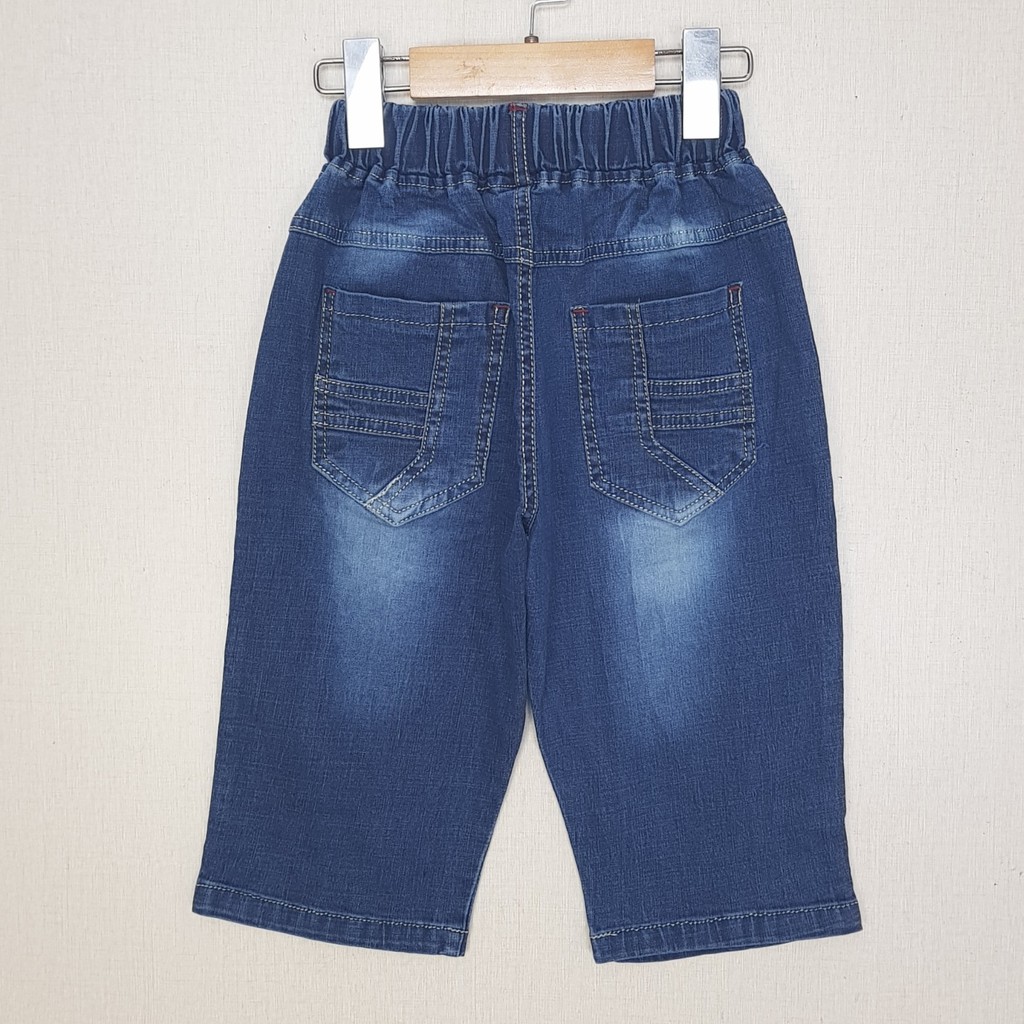 BJ0009- A1 quần Jean nam lửng co giãn thêu chữ B màu xanh đậm, hiệu XOKids, size 7-12