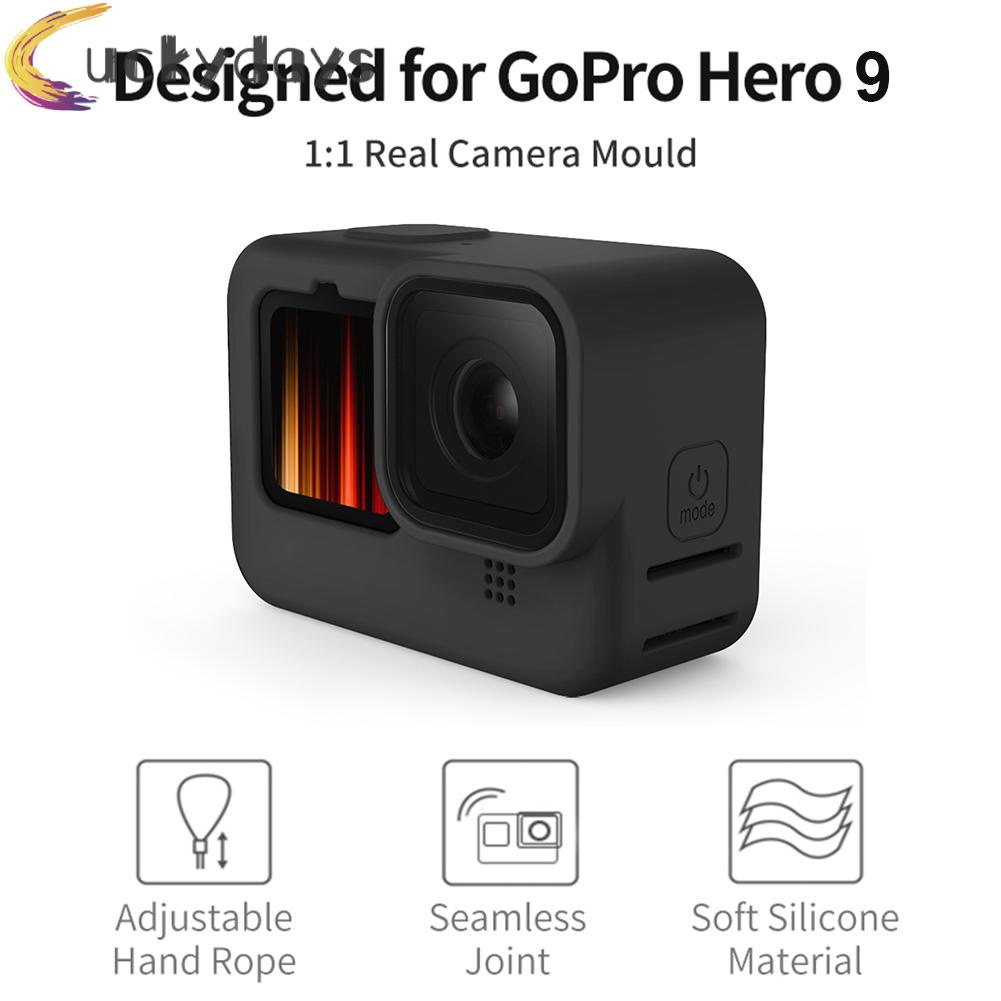 Vỏ bảo vệ bằng silicon màu đen kèm nắp ống kính cho GoPro Hero 9
 | BigBuy360 - bigbuy360.vn