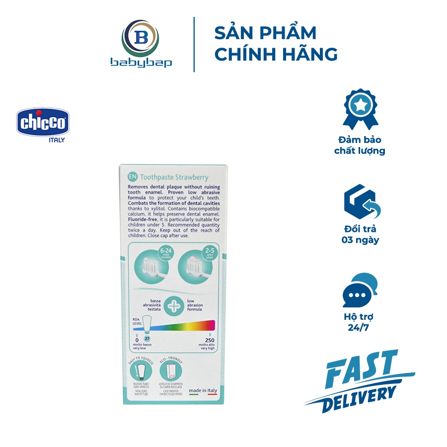 Kem Đánh Răng Hương Chuối – Táo Chicco 6M+ Nhẹ Nhàng Làm Sạch Và Loại Bỏ Mảng Bám Thức Ăn