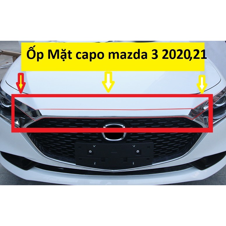 Ốp Nắp Cappo Mazda 3 2020-2021 Mạ Crom Cao Cấp