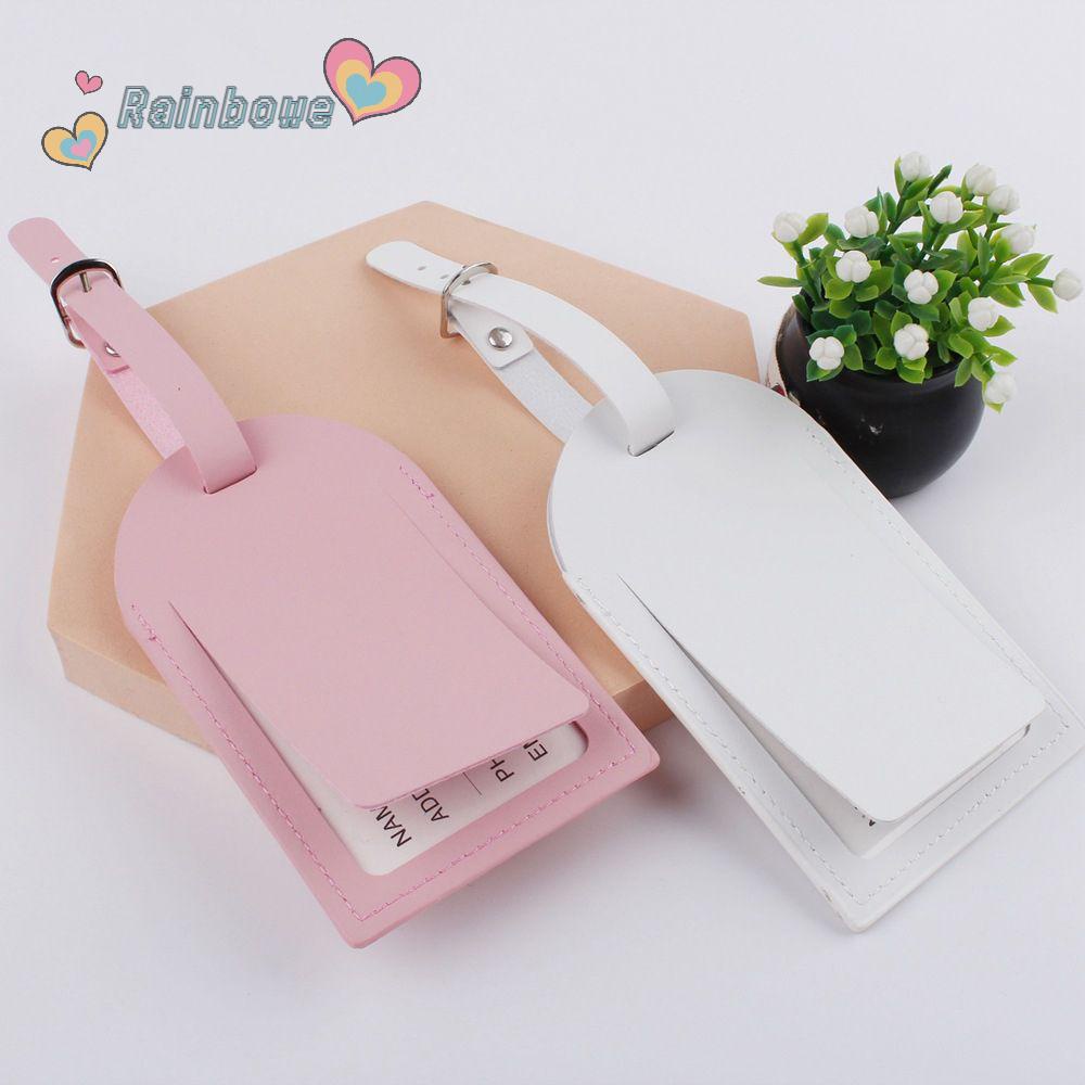 Thẻ Tag Hành Lý Bằng Da Màu Cầu Vồng In Chữ Mr&amp;Mrs