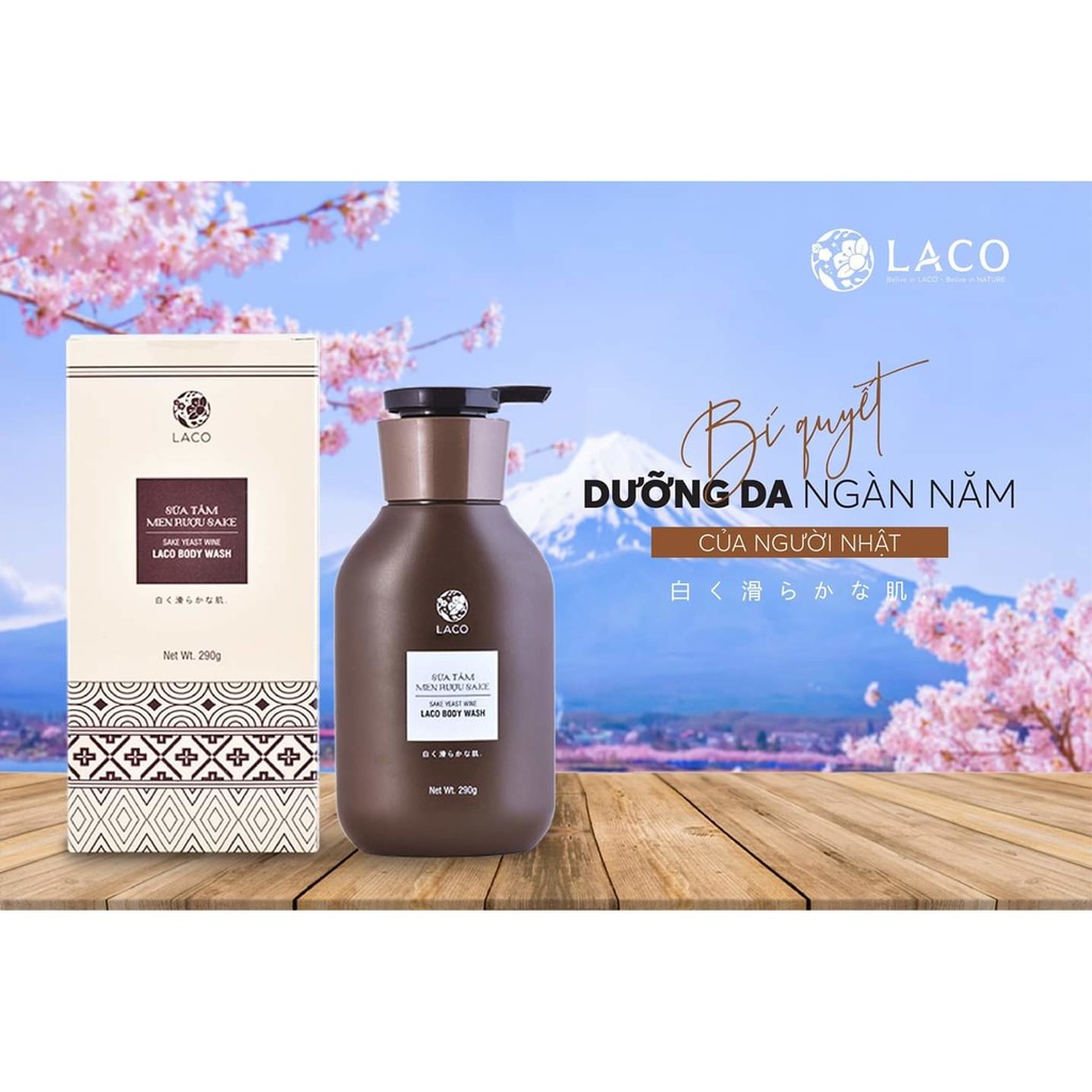 Sữa tắm chiết xuất men rượu sake Laco - Sữa tắm làm sạch da, dưỡng ẩm, mềm mịn, dưỡng trắng da | BigBuy360 - bigbuy360.vn