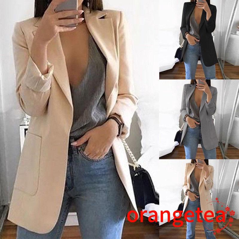 Áo Khoác Blazer Thiết Kế Đơn Giản Thanh Lịch Thời Trang Dành Cho Nữ