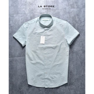 Áo sơ mi nam ngắn tay màu xanh bạc hà - SM2012010 Routine