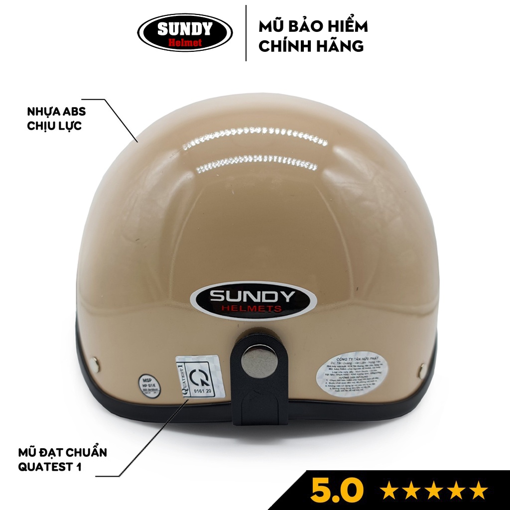 Mũ bảo hiểm nửa đầu có kính SUNDY HP-01K an toàn, thời trang, nhiều màu cá tính, Freesize