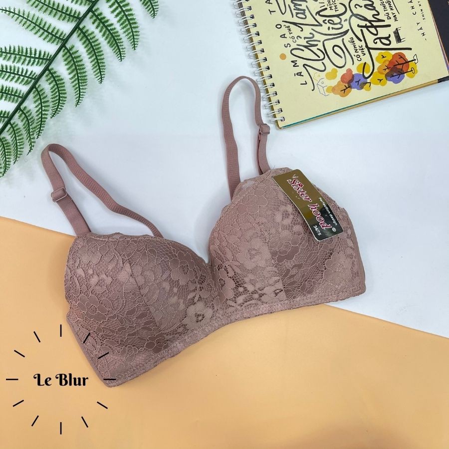 Áo ngực nữ ren, không gọng, áo lót mút nhẹ nâng, bản chip lớn cao cấp Thái Lan Sister Hood 7306, Leblur | BigBuy360 - bigbuy360.vn