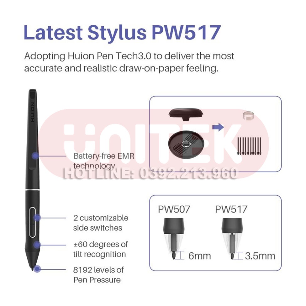 Bảng Vẽ Điện Tử Màn Hình LCD 13inch Huion Kamvas 13  - BẢN NÂNG CẤP