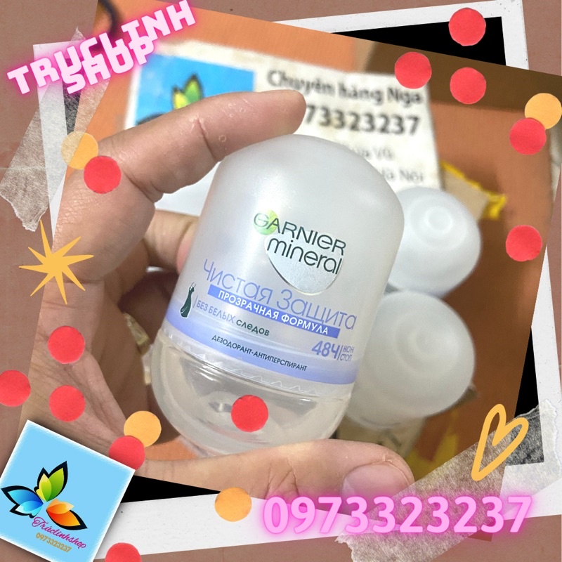 Lăn nách khử mùi Garnier bảo vệ 48h mùi thơm tunh khiết 50ml Nga