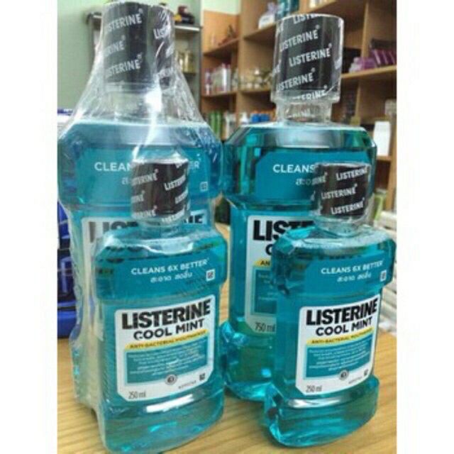 Nước súc miệng Listerine 750ml có tặng kẹp 250ml