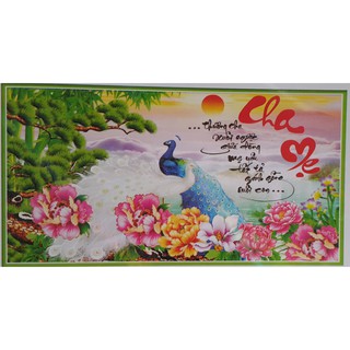 Tranh Đính Đá Cha Mẹ DF364 - 90x50cm