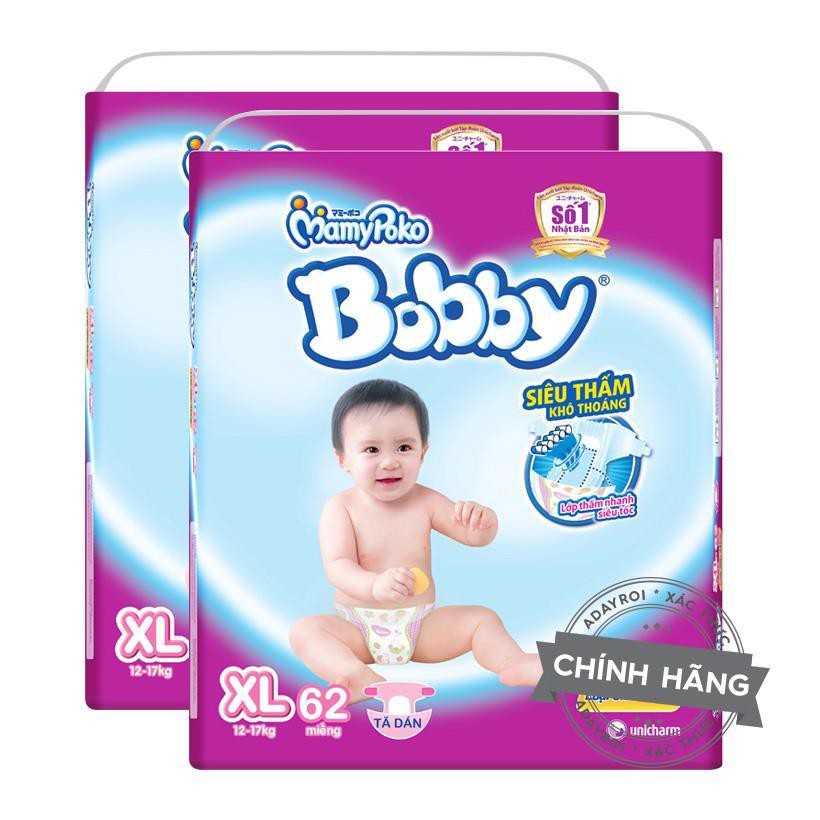 Tã dán Bobby Fresh siêu mỏng XL62 TA127