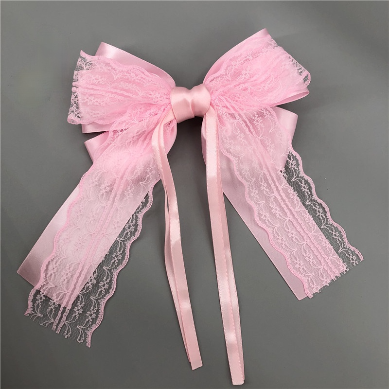 Kẹp tóc ren phong cách Hàn Quốc thời trang cho bé gái