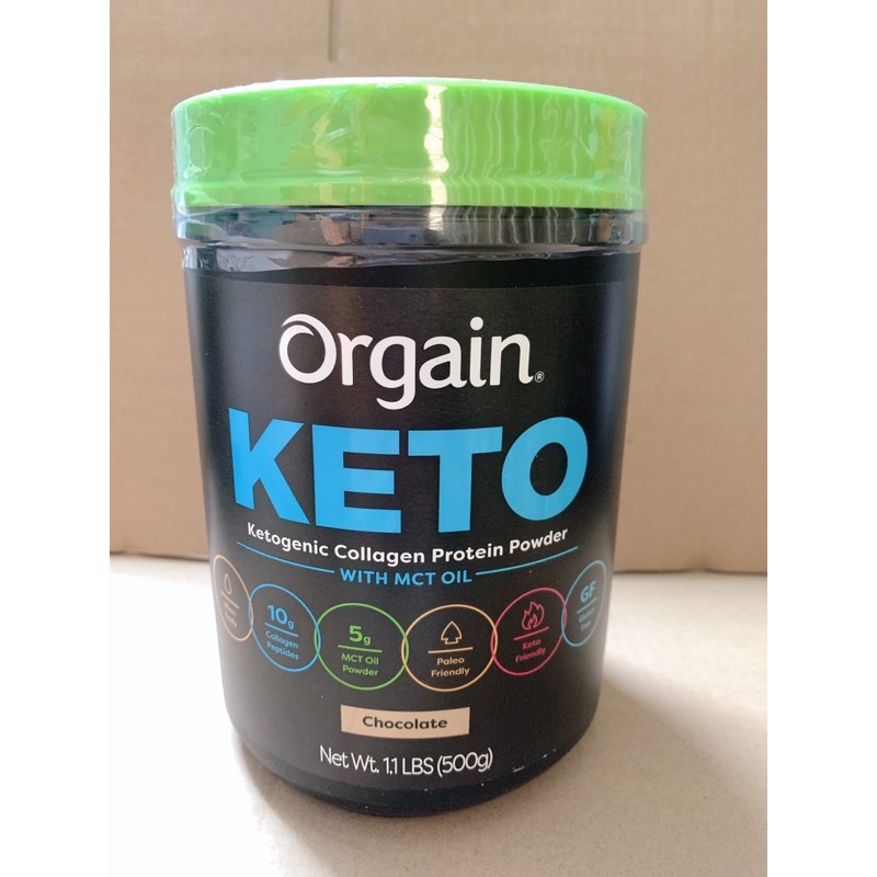 Bột Collagen Protein hữu cơ Orgain Keto Collagen Protein Chocolate 500g