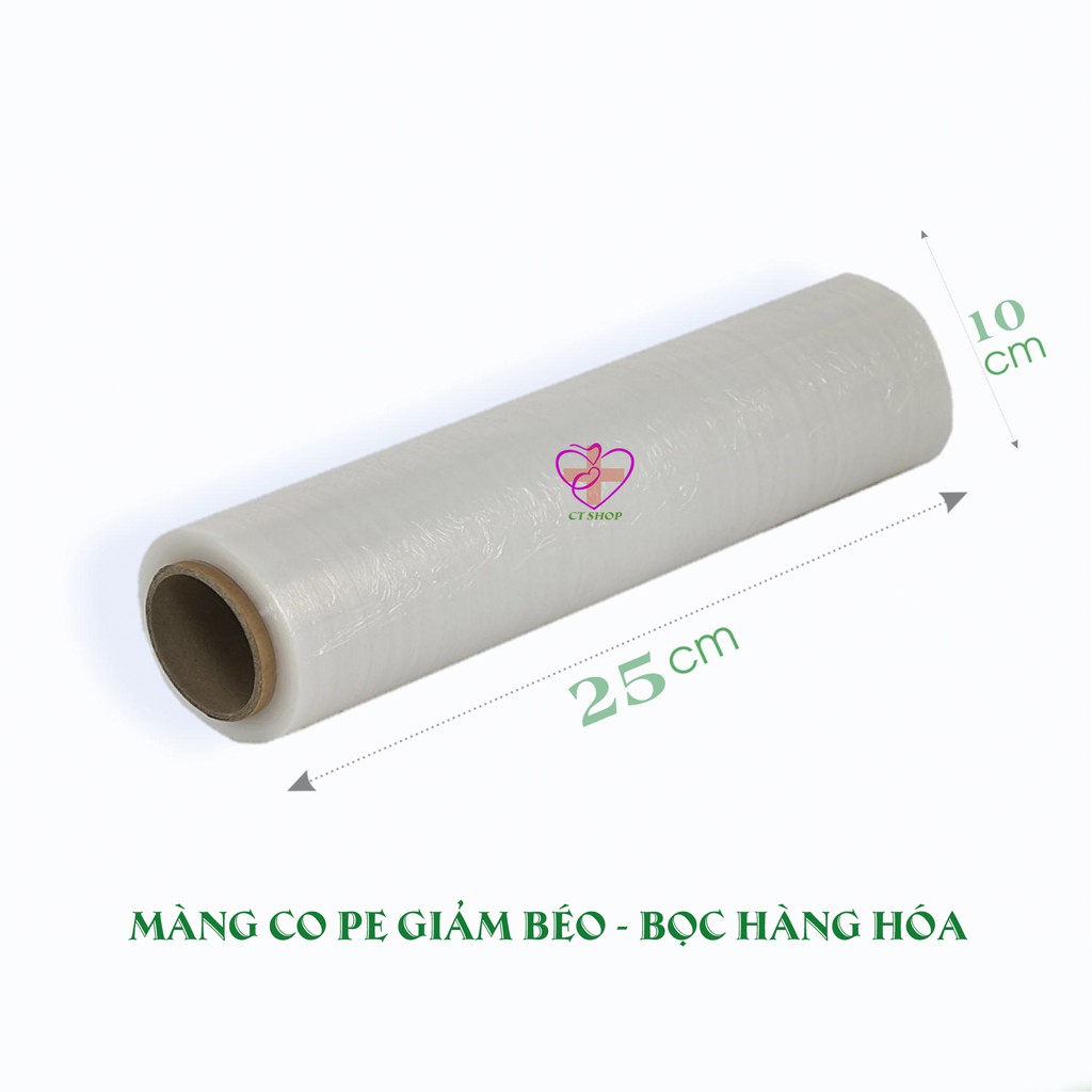 Màng co PE giảm béo - bọc hàng hóa - đa năng (khổ rộng 25cm ~1,2kg)