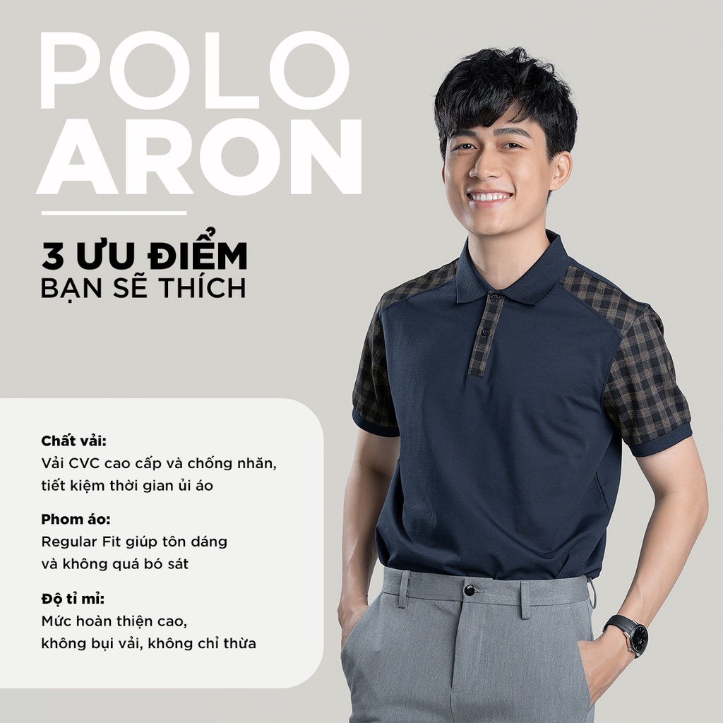 Áo POLO nam cổ bẻ ARON vải cá sấu Cotton xuất xịn,chuẩn form, sang trọng - thanh lịch - HAPPYHOW