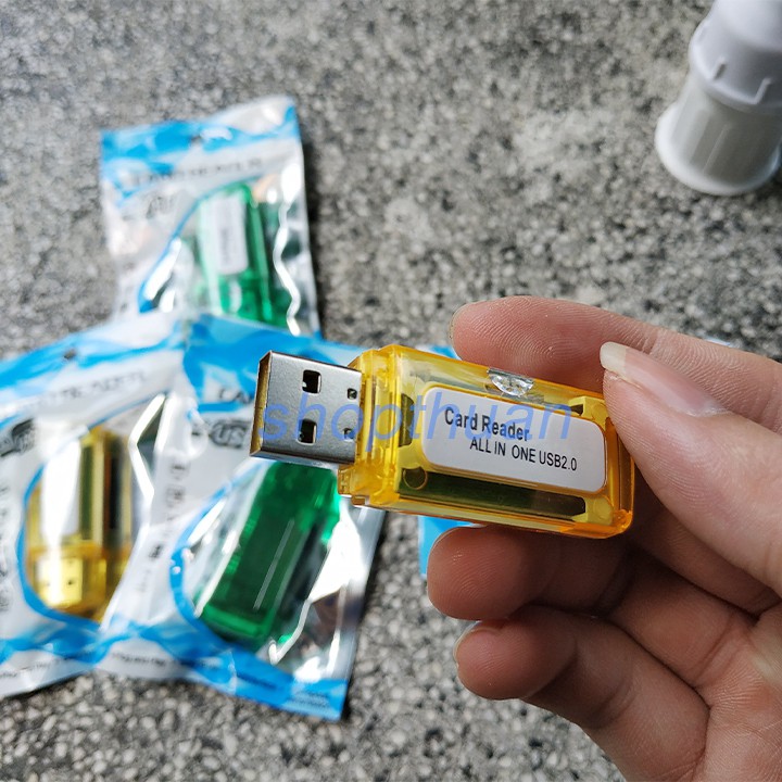 Đầu Đọc Thẻ Nhớ All In One Trong Suốt - Reader - Gắn Thẻ Nhớ Micro SD, SD