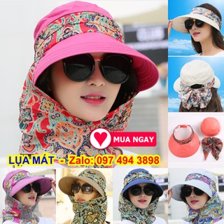 Mũ che nắng nón chống nắng Hồng Sen phụ kiện rời 1 nón đội 6 kiểu chất liệu nhung lụa cực mát hàng cao cấp