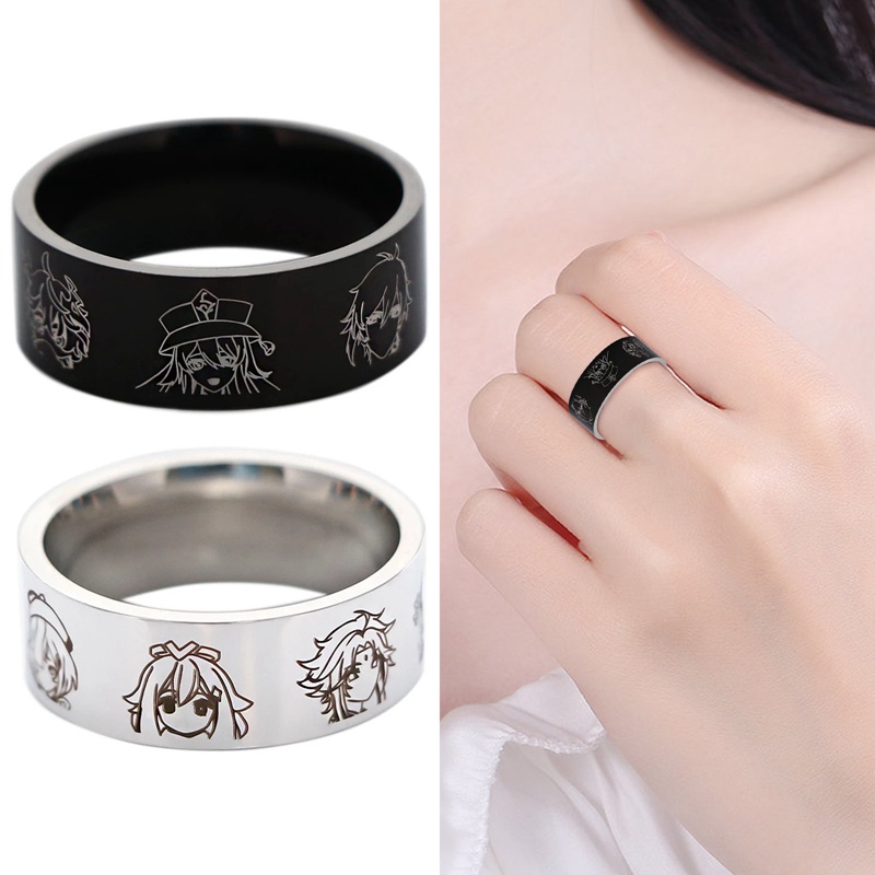 Fancy Nhẫn Thép Titan Hóa Trang Nhân Vật Anime Genshin Va Chạm Halloween