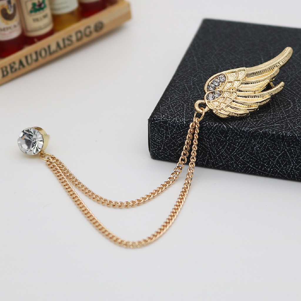 EFAN Ghim Cài Áo Hình Đôi Cánh Đính Đá Nhân Tạo Thời Trang