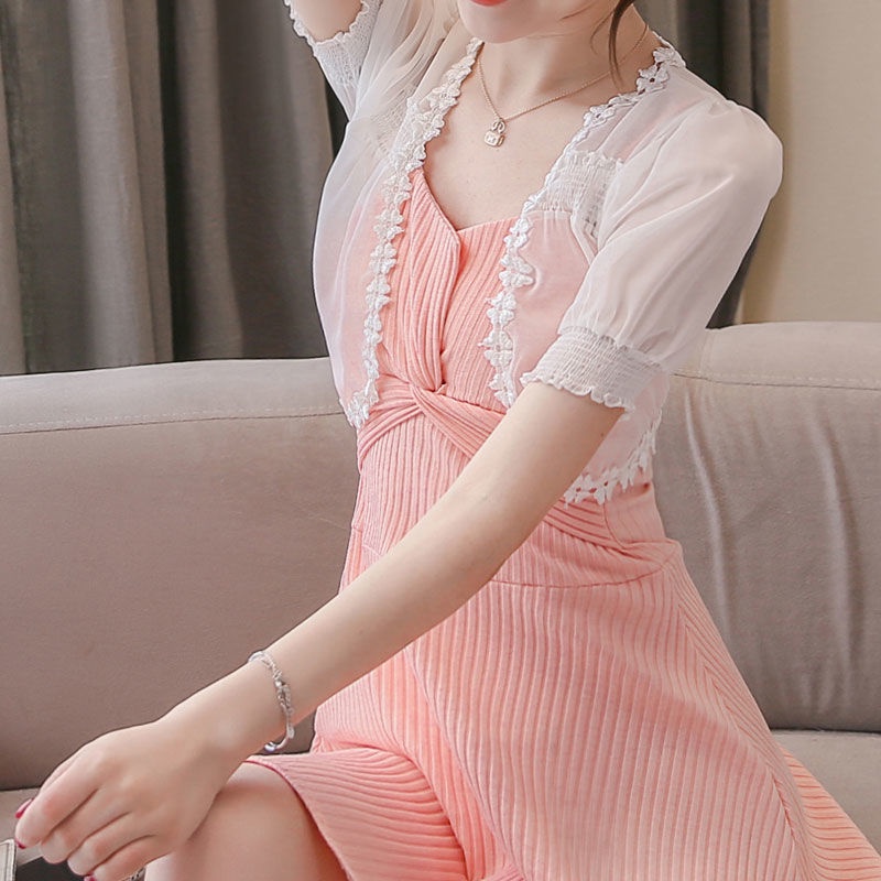 Áo Khoác Voan Mỏng Tay Ngắn Dễ Phối Đồ Thời Trang Mùa Hè Cho Nữ