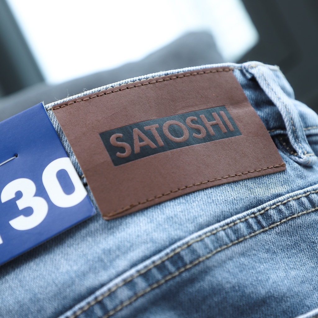 Quần jean nam Satoshi SAQJ43 màu xanh trơn, form dáng regular fit, dễ phối đồ