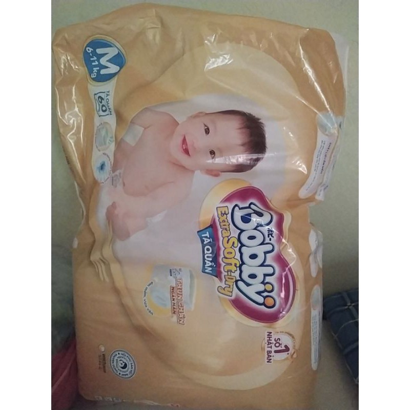 Tã quần bobby extra soft dry size M 37 miếng