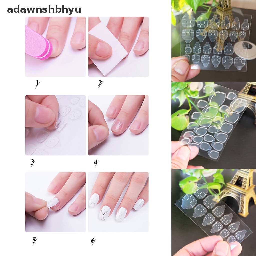 [Hàng mới về] Miếng dán móng tay giả trong suốt bằng keo dán hai mặt linh hoạt