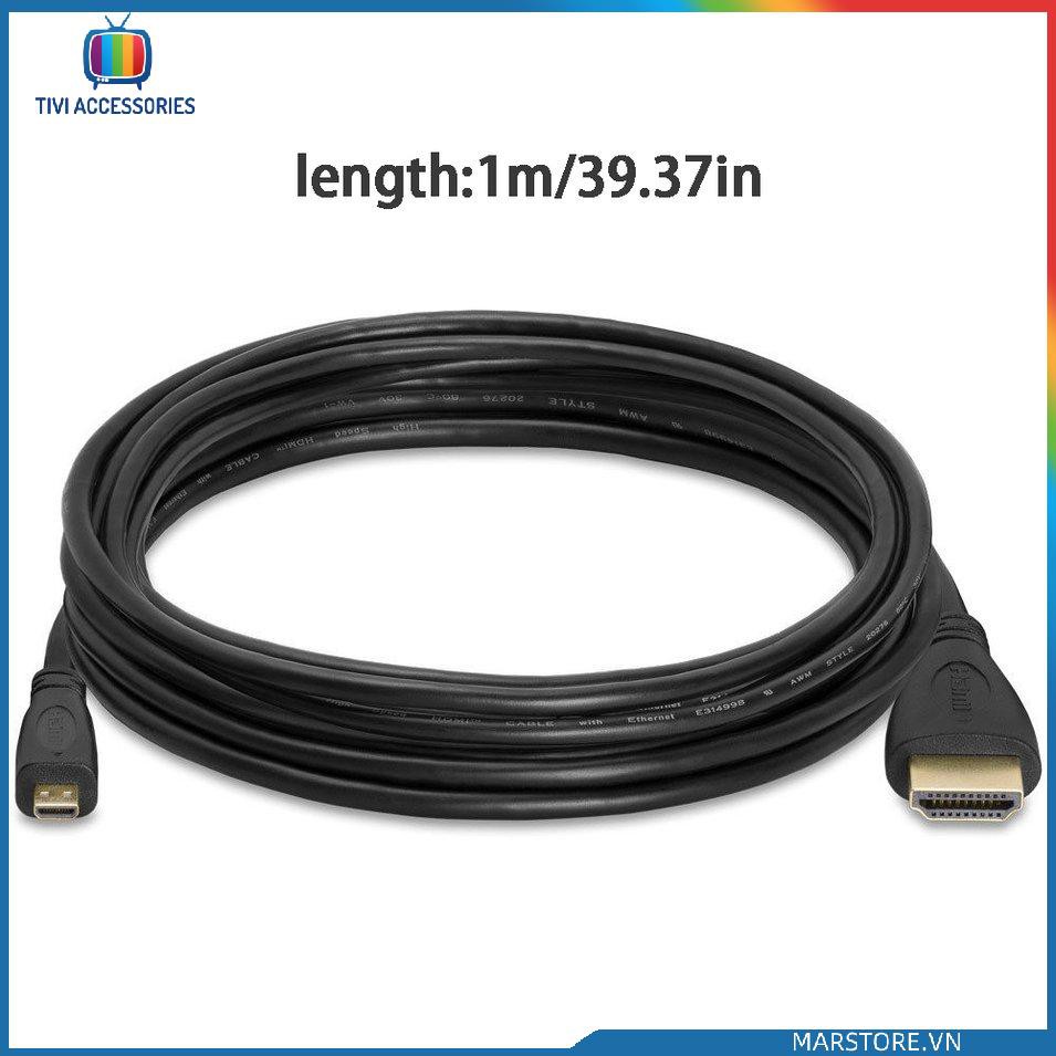 Cáp Chuyển Đổi Từ Micro Hdmi Sang Hdmi 1080p Dài 1m Cho Điện Thoại / Máy Tính Bảng / Máy Tính Bảng