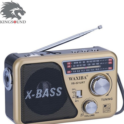 Máy nghe nhạc kiêm đài Radio FM Waxiba XB-521URT- Đài FM 521 có hỗ trợ thẻ nhớ TF và USB có đèn pin