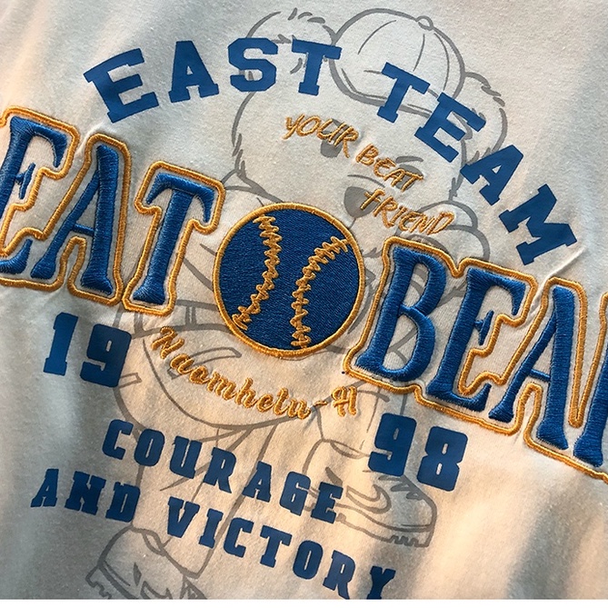 Áo Thun Tay Ngắn Form Rộng Họa Tiết Thêu Hình Gấu Theo Phong Cách Retro Mỹ