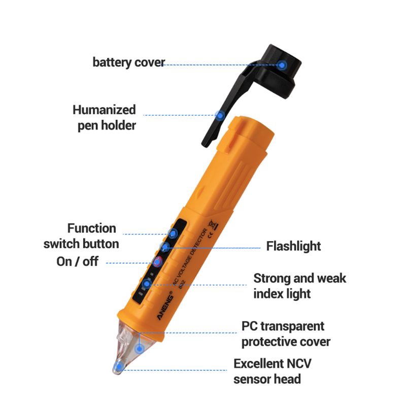 Bút thử điện áp AC 12 ~ 1000V báo động âm thanh tiện dụng chất lượng cao