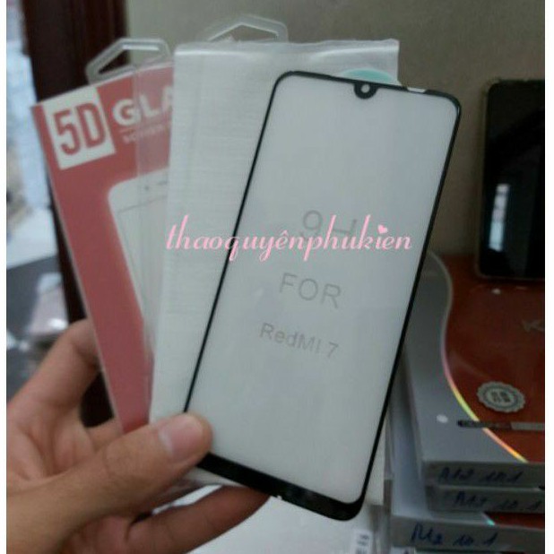 KÍNH CƯỜNG LỰC 5D FULL KEO TOÀN MÀN XIAOMI REDMI 7 HÀNG XỊN
