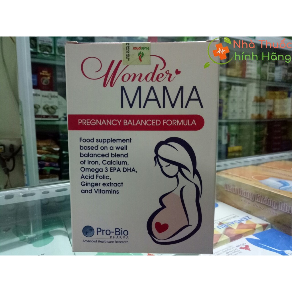 Wonder Mama Hộp 30 Viên - Tổng Hợp Vitamin Và Khoáng Chất, Chống Nghén Cho Mẹ Trong Thai Kỳ