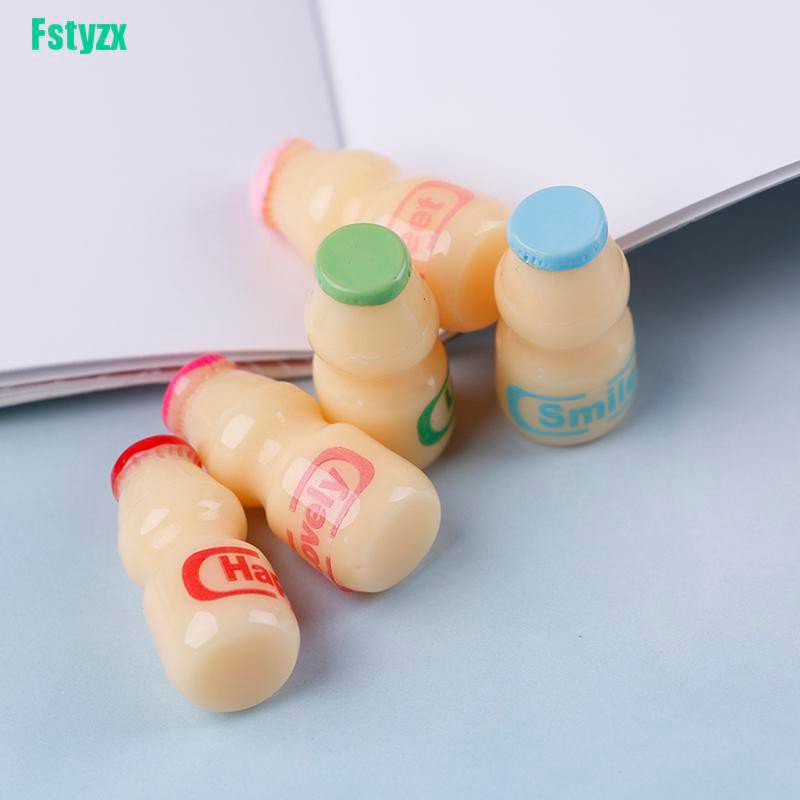 fstyzx 2PCS 1:12 Dollhouse miniature Japanese and Korean food accessories yogurt bottle