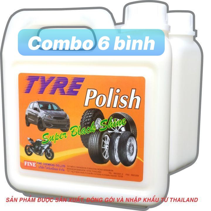 COMBO 6 BÌNH DẦU BÓNG DƯỠNG LỐP 1 LÍT