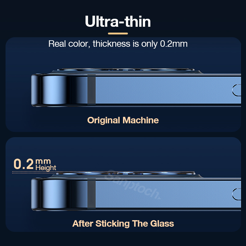 Bộ kính cường lực bảo vệ camera điện thoại iPhone 11 / 12 Pro Max Mini HD