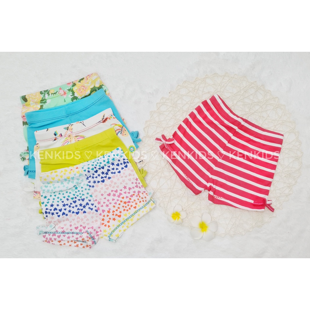 SET 5 Quần Short / quần đùi thun phối nơ cho bé gái BABY WEAR (0-12 tháng)