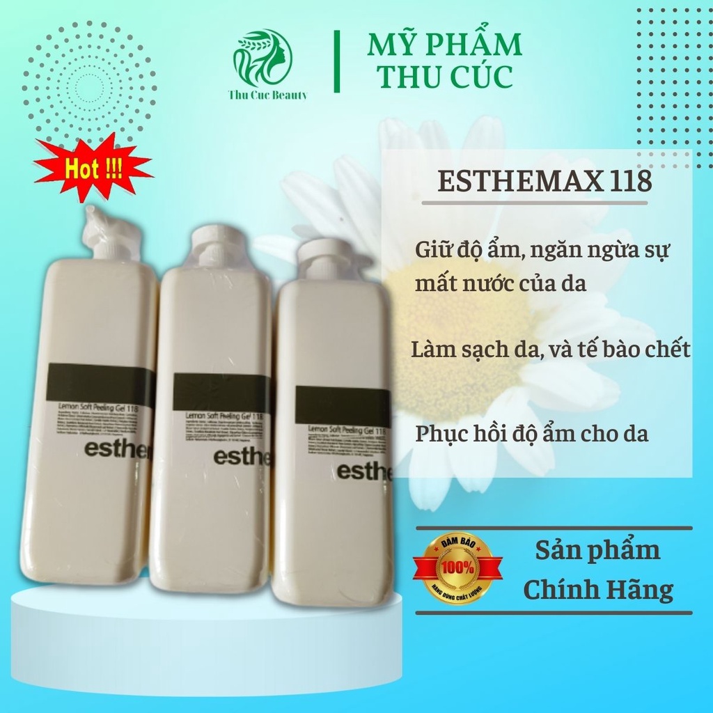 Tẩy da chết ESTHEMAX Lemon Soft Peeling Gel 118 sạch sâu, dưỡng ẩm, dành cho mọi loại da, an toàn dịu nhẹ