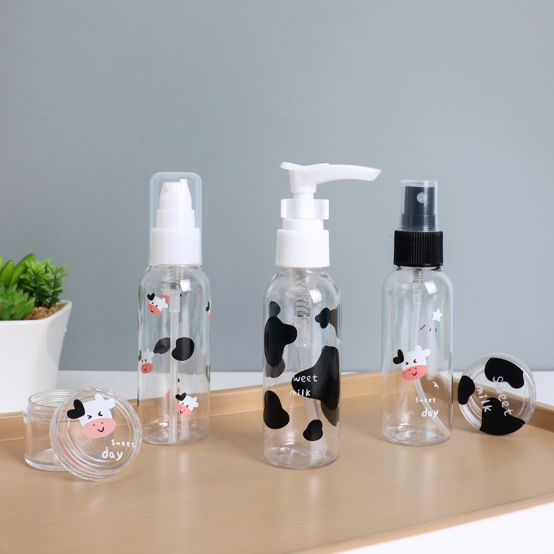 Bộ Chai Lọ Chiết Mỹ Phẩm Đi Du Lịch Công Tác Hình Cute Dễ Thương Loại To - Set 5 Món