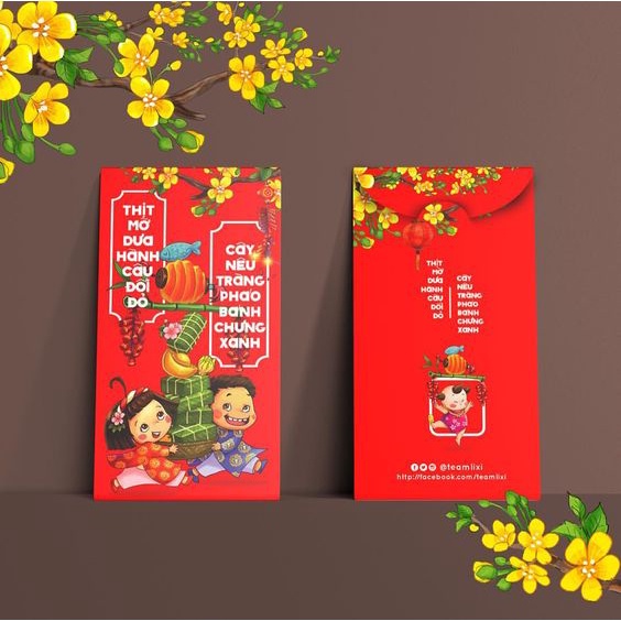 Sét 5 chiếc bao lì xì hình thú cưng siêu hít hót