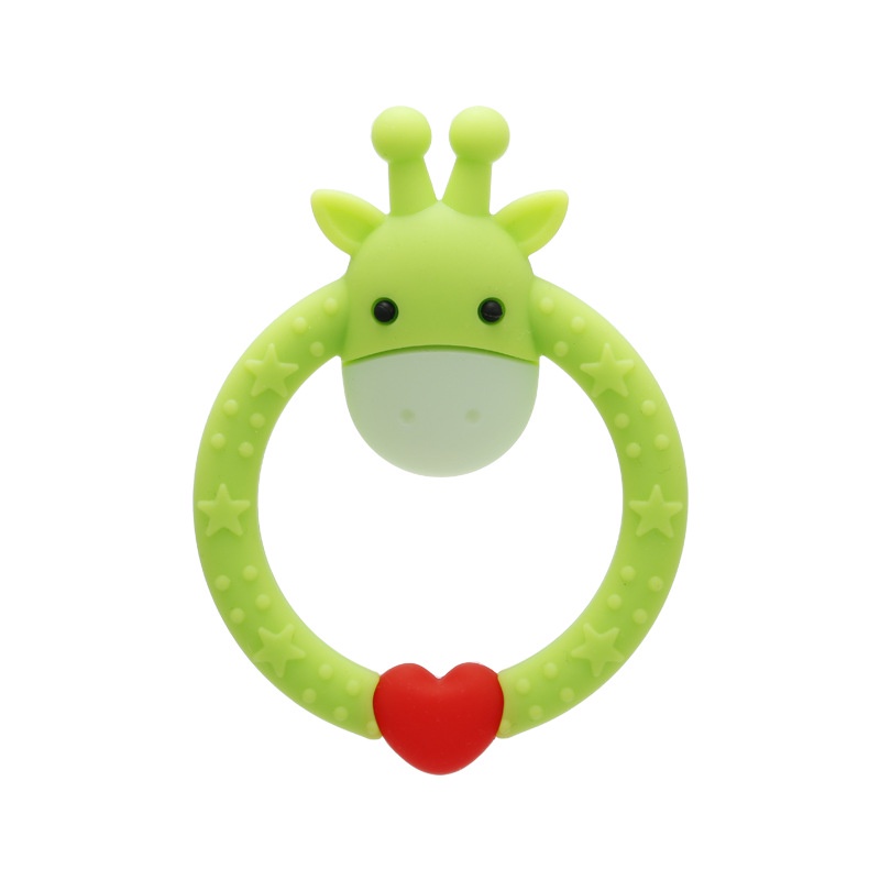 Đồ Chơi Ngậm Mọc Răng Bằng Silicon Hình Tròn Họa Tiết Hoạt Hình Cho Bé