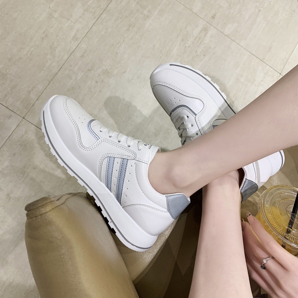Giày thể thao nữ S89 màu trắng da cao cấp đế siêu nhẹ phong cách ulzzang hàn quốc sử dụng đi học đi làm chạy bộ tập gym