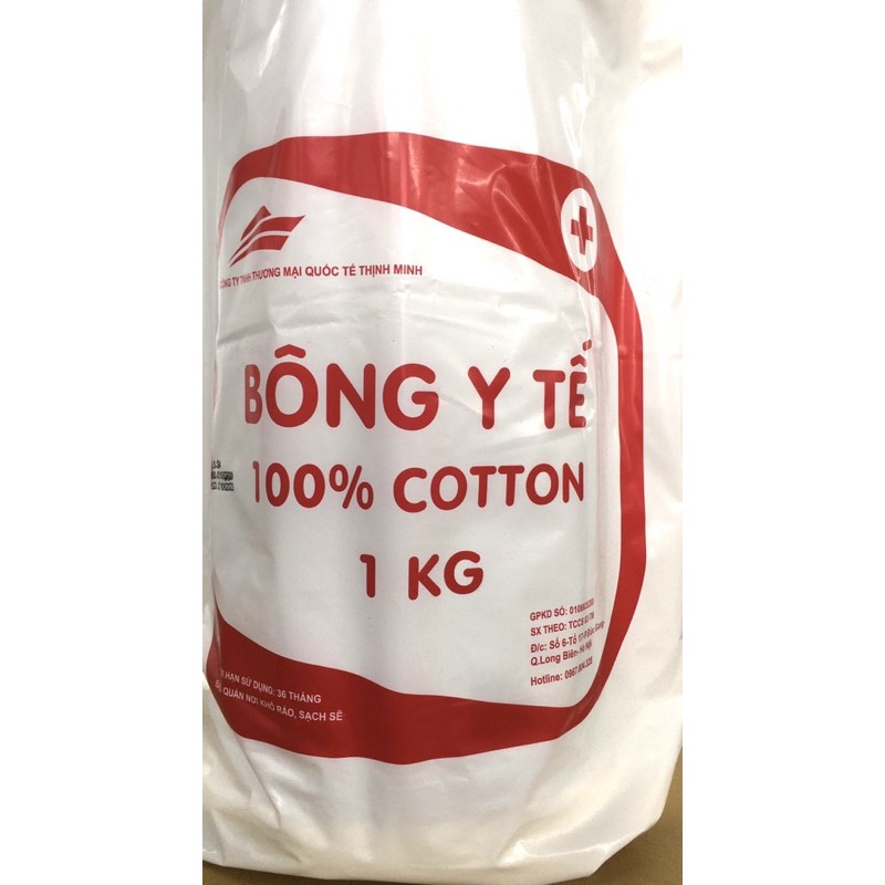 Bông y tế Thịnh Minh 100% cotton 1 kg